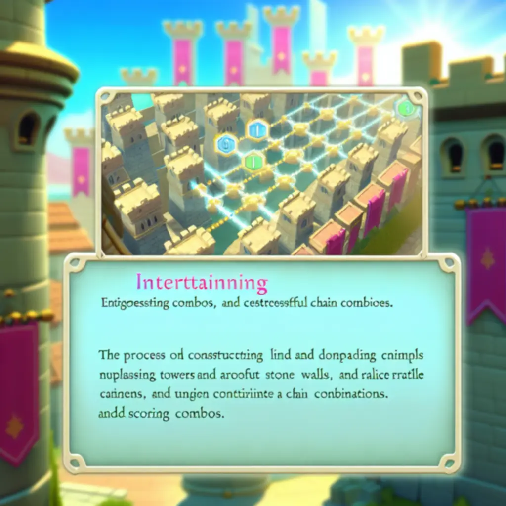 Widok rozbudowy wież zamku z łańcuchem premii