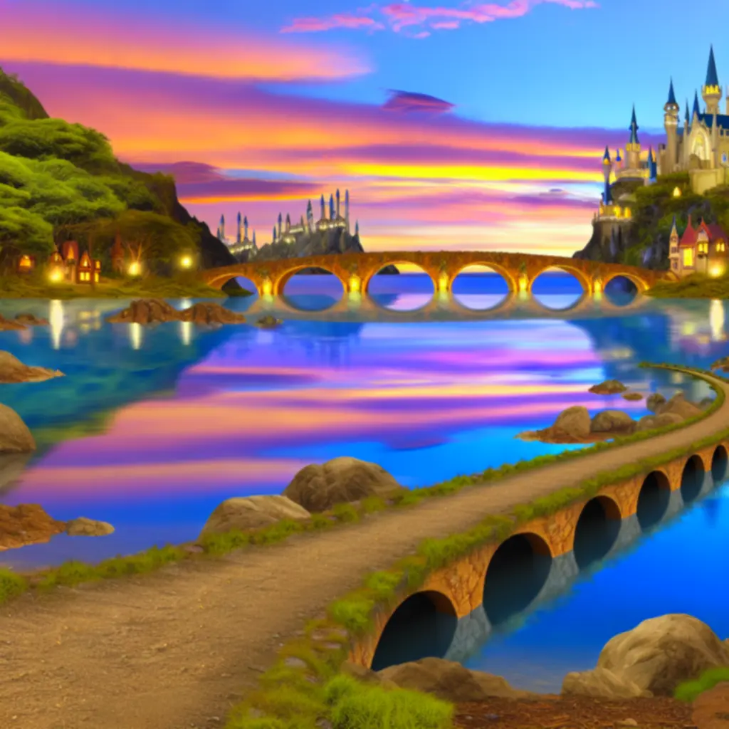 Most nad zatoką i podświetlone drogi