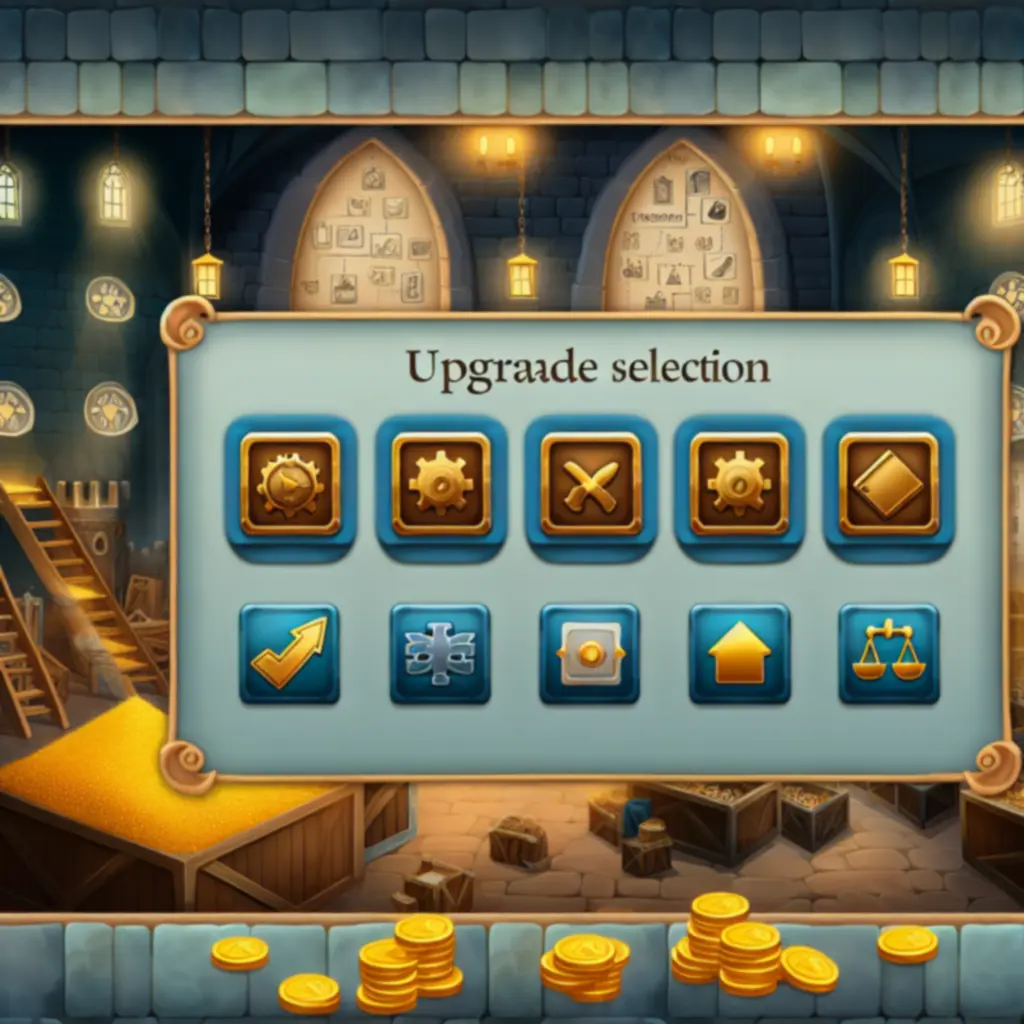 Ekran ulepszeń z wyborem ekonomii