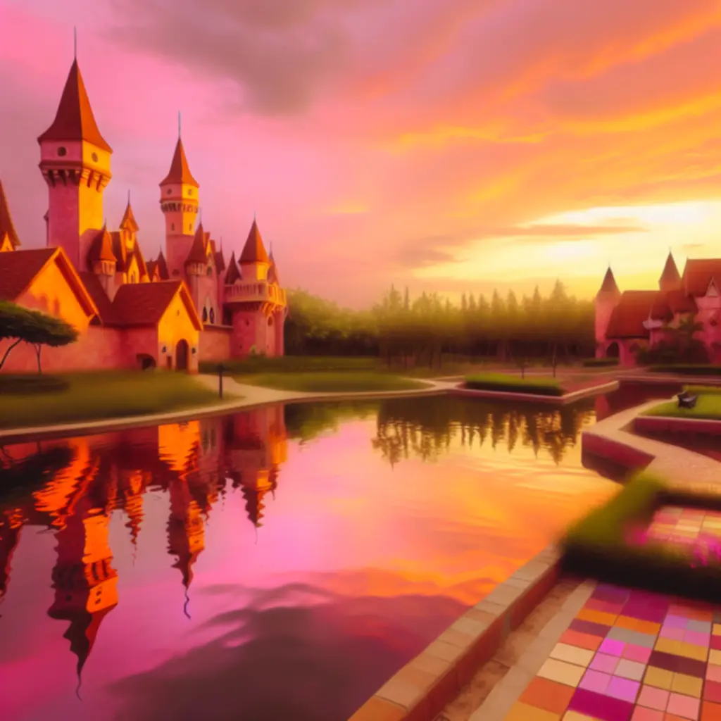 Kadr z trybu relaksu z ciepłym światłem zachodu słońca