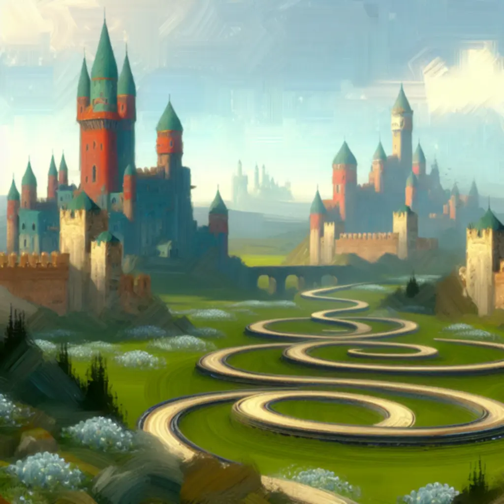 Malowniczy zamek z torami logicznych pułapek w stylu Castle Ramble Premium